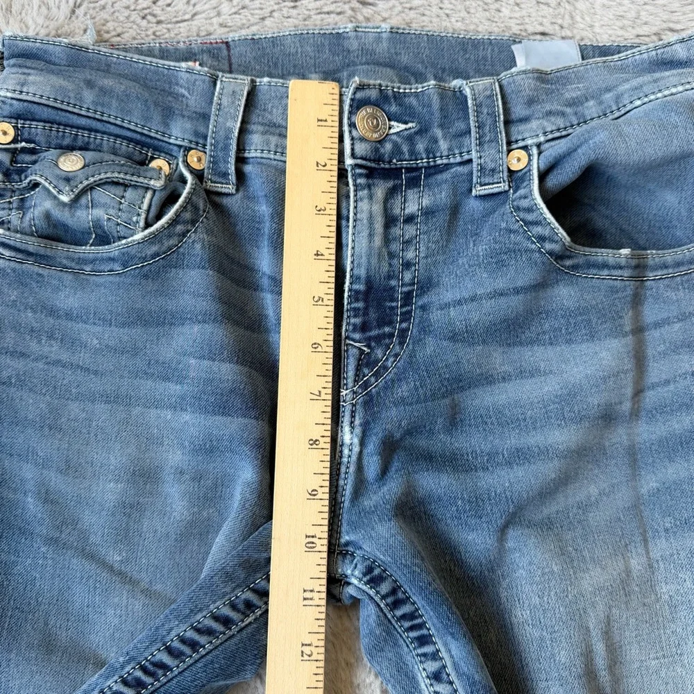 TRUE RELIGION Geno Relaxed Slim Jeans Mens 32x31 Blue World Tour Horseshoe Flap